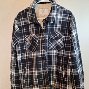 Sage Collective sherpa and flannel shacket